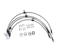 Kit de Línea de Freno Manguera Kit de manguera de freno de acero inoxidable trenzado, manguera de aceite trenzada, compatible con Jeep Wrangler JK JL 2007-2020.(Front rear silver)