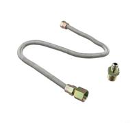 Kit de línea de gas de acero inoxidable de 30 pulgadas sin silbatos para manguera FLEX 3/8 conexión Hub propano o gas natural, compatible con chimeneas, hogueras, troncos de gas