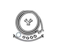 Kit De Línea De Suministro De Agua Para Secadora De Vapor De Acero Inoxidable Trenzado, Codo De 90° Y 1,8 M (6 Pies) Con Conector En Y, Libre De Plomo.