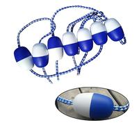 Kit de línea flotante de seguridad para piscina, cuerda divisora de nailon de 5 m con 11 bolas de boya, ganchos de acero inoxidable, para límites de piscina y seguridad en el agua