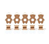 Kit de llavero de cuero DIY de 5 piezas, bonito llavero de cuero con forma de oso para decorar bolsos y prendas; incluye llaveros de piel de vaca con hebillas e hilo para (Paquete de materiales para