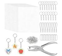 Kit de llaveros para manualidades con 30 hojas Shrink, Make Your Own Keychain Craft and Adults | Creative Jewelry Making Supplies for Home School Kindergarten Birthday