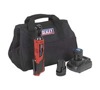 Kit de llaves de trinquete de iones de litio de Sealey, con 2 baterías cargador y bolsa, 12 V, color rojo y negro, 7,62/20,32 cm