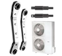 Kit De Llaves De Trinquete - Punta Adaptador De 4 Tamaños, Controlador Reversible De Doble Extremo, Mango Antideslizante | Unidad De Compresor De Congelador Instalación Del Enfriador Apertura Del Pin