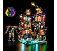Kit de luces de mando a distancia compatible con Lego 71837 Ninjago City Workshops (no modelo), juego de iluminación LED compatible con Lego Ninjago City Workshops 71837 juguete creativo
