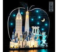 Kit de luces de mando a distancia compatible con Lego New York City - The Big Apple 21066 (no modelo), juego de iluminación LED compatible con Lego 21066 bloques de construcción modelo