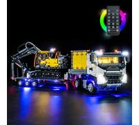 Kit de luces de mando a distancia compatible con Lego Volvo FMX Truck y EC230 Electric Excavator (no modelo), juego de iluminación LED compatible con camiones 42175 Technic Volvo FMX con excavadora
