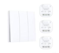 Kit de luz de control remoto RF de potencia autogeneradora sin baterías, diseño de carcasa ABS impermeable, configuración sin cables, funciona en interiores y exteriores sin necesidad de cable neutro