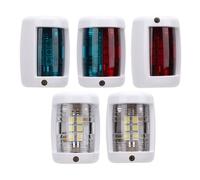 Kit de luz de navegación LED de Gearwell, juego de luz en bote, luz de marino, luz de popa, puerto rojo y estribor verde, 12V DC 0.85W, IP66 impermeable para embarcaciones de 12 m