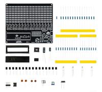 Kit de luz de ritmo de espectro DIY para uso en matriz con rejilla LED RGBY de 8 x 16 pulgadas, control de voz, detección de sonido, componentes PCB alimentados por USB (A)
