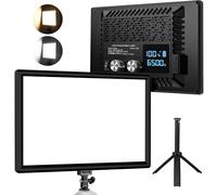Kit de luz de vídeo On-Camera LED, luz fotográfica 3000-6500K para fotografía al Aire Libre, Vlog, videoconferencia, transmisión en Vivo, luz de Estudio Bicolor con 5000mAh batería Recargable