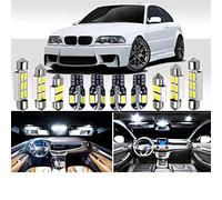 Kit de luz Interior de Bombilla LED de 11 Piezas + Luces de matrícula, para BMW E46 Convertible M3 325ci 323ci 330ci 1999-2005 Luz de Maletero Tipo Domo
