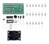 Kit de luz LED de detección de música con caja de batería para construcción educativa de bricolaje y estudio de principios electrónicos fundamentales (B)
