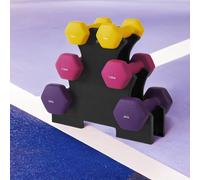 Kit de mancuernas con soporte de almacenamiento para fitness, recubierto de vinilo.