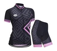 Kit de Manga Corta Jersey de Ciclo Bici del Camino para Mujer, Conjunto Ropa Al Aire Libre Transpiración para La Bicicleta, S, 0028