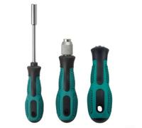 Kit de mango de destornillador con agarre de goma antideslizante y extensión para una retención segura de brocas hexagonales de 1/4 pulgadas en taller, garaje y hogar