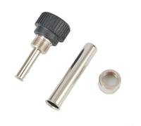 Kit de mango de soldador de 3 piezas para estación 936, incluye enchufe de acero inoxidable, tuerca y cabezal de madera eléctrico para asegurar el núcleo de calefacción, herramientas plateadas