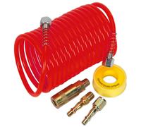 Kit De Manguera De Aire Sealey AHK03 5m X Ø5mm PU Enrollado Con Conectores