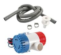 Kit de manguera de bomba de achique para barco, bomba de achique marina de 12 V con manguera de 78.7 pulgadas, incluye accesorio para casco y 2 abrazaderas de acero inoxidable