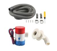 Kit de manguera de bomba de sentina marina de 1 a 0.12 pulgadas, abrazadera de acero inoxidable para una rápida evacuación de agua a través de sorbete de casco y abrazaderas de acero inoxidable