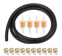 Kit de Manguera de Combustible Ø8mm - 2 Metros Tubo Gasolina Moto 8mm, 4 Filtros Gasolina Moto 6 mm/8 mm, 10 Abrazaderas para Manguera Combustible 13 mm