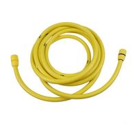 Kit de manguera de entrada de agua para suministro de lavadora a presión y lavado de automóviles, manguera de riego de jardín ABS amarilla con conector de grifo al aire libre, tubo portátil de riego