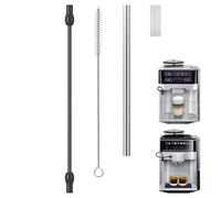 Kit de manguera de leche para máquinas de café, tubo de silicona de 3 mm de diámetro interior con cepillo de limpieza, piezas de repuesto de polipropileno de acero inoxidable para Jura Miele