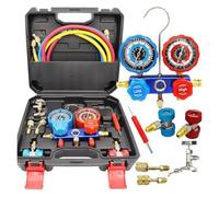Kit de manguera de manómetro de colector de presión de aire acondicionado de coche R22 R-410A R-134a R-404A juego de manómetro de presión de refrigerante caja de almacenamiento