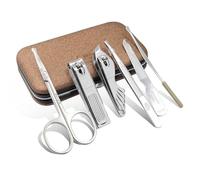 Kit de manicura 6 en 1 acero inoxidable, kit cuidado profesional, herramientas for el las uñas con un exquisito estuche viaje