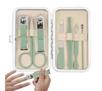 Kit de manicura de uñas, juego de cortaúñas | Kit de uñas de viaje con cortador de de acero inoxidable de 7 piezas, de limpieza de ligero, herramientas de manicura para mujeres, hombres y