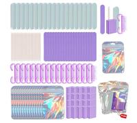 Kit de manicura desechable profesional, 18 piezas juego de herramientas para uñas con lima de uñas, pulidor de uñas, bloque de pulido de uñas, pincel de manicura, palo de madera (violeta)