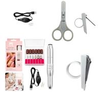 Kit de manicura eléctrica alimentado por USB y juego de cuidado de uñas de bebé de 4 piezas, kit de aseo de uñas de 14 piezas con velocidad variable, tijeras de seguridad para bebés y juego de