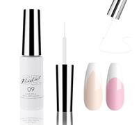 Kit de manicura francesa, Jelly Pink and White Gel Polish Set, Jelly Gel Kit for French Tips with 3pcs Nail Art Pen and Nail Stamper Nail Art Beauty