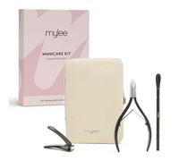 Kit de manicura Mylee - Tres herramientas profesionales, elegantes, de acero inoxidable, de color negro mate, de calidad de salón en un estuche elegante - Incluye cortacutículas, cortauñas pequeño y