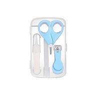 Kit de Manicura para Bebés 4 en 1 Bebé Cortauñas Conjunto, Kit Manicura Bebés Incluye Cortauñas, Tijeras de Seguridad, Lima de Uñas, Pinza de Nariz, Adecuado para Bebés de 1-2 Años(Azul)