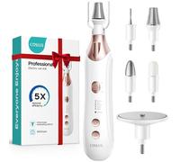 Kit de manicura y pedicura 5 en 1 lima de uñas eléctrica para el cuidado de las uñas de los pies, manos y pies - Amoladora más ancha para uñas gruesas, color blanco