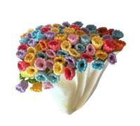 Kit de manta de ganchillo - Patrón de flores de grueso hecho a mano, juego de suave, suministros de artesanía completos | Kit de manta floral, decoración del hogar, cómoda de talav