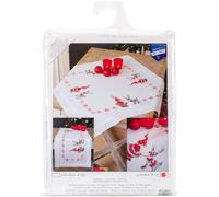 Kit de mantel de punto de cruz Vervaco de 81 x 81 cm con elfos navide os