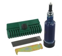 Kit de mantenimiento de barra guía de motosierra, 4 piezas, incluye aparador de riel ranurado, herramienta de grasa, limpiador para una vida útil prolongada de la barra