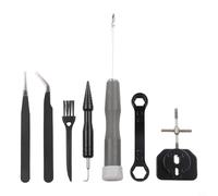 Kit de mantenimiento de carrete de pescado, herramienta de reparación para baitcasting y carretes de tambor, destornillador de doble cabeza y extractor de cruz, color negro y plateado (estilo básico)