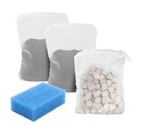 Kit de mantenimiento de medios de acuario de repuesto para filtro de alimentación Fluval AC50, incluye 1 filtro de espuma azul, 1 paquete de anillos de cerámica y 2 bolsas de carbón activado, para