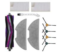 Kit de mantenimiento para Eureka E10s, 4 cepillos laterales, 2 filtros, 2 almohadillas de fregona, 1 cepillo principal y herramienta de limpieza, compatible con robot aspirador Eureka NERE10s, E10S