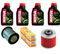 Kit de mantenimiento para Yamaha TDM 850: Aceite Motul 5000 10W40 + Filtro de aceite + Filtro de aire + Bujías