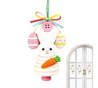 Kit de Manualidades con Botones | Colgante de Huevo de Pascua y Conejo,Kit de Botones Artesanales de Zanahoria para Fiestas | para Adultos Niños Niñas Salón Dormitorio Puerta