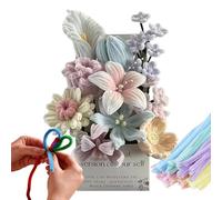 Kit De Manualidades Con Flores Para Limpiapipas, 7,87 Pulgadas, Ramo De Tallos De Chenilla Para Manualidades, Decoración Interior | Kit De Fabricación De Flores Para Limpiador De Tuberías, Para El