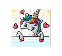 Kit de manualidades creativas - Diamond Dotz - DD3-025 U - Cuadro unicornio - Piedras facetadas - Para niños