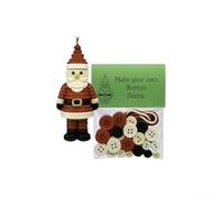Kit de manualidades de adorno de botón para Navidad con Papá Noel, muñecos de nieve, árboles y ángeles, incluyendo todos los materiales e instrucciones para proyectos familiares festivos (Santa Claus)
