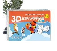 Kit de Manualidades de Collage,Geométricos de Papel | Kit de manualidades de collage con formas geométricas,Jardín de infancia, cumpleaños, Navidad, Año Nuevo, , escuela, guardería, niños y niñas