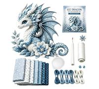 Kit de manualidades de costura de dragón, animal 3D con tela precortada y accesorios, kit para coser tu propio dragón, para adultos, principiantes, decoración del hogar, cumpleaños, vacaciones