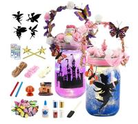 Kit de manualidades de farol de hadas, kit de manualidades hecho a mano, luz nocturna, actividad, arte, proyecto creativo para decoración de jardín, niños de 6 años + fiesta, cumpleaños, Navidad
